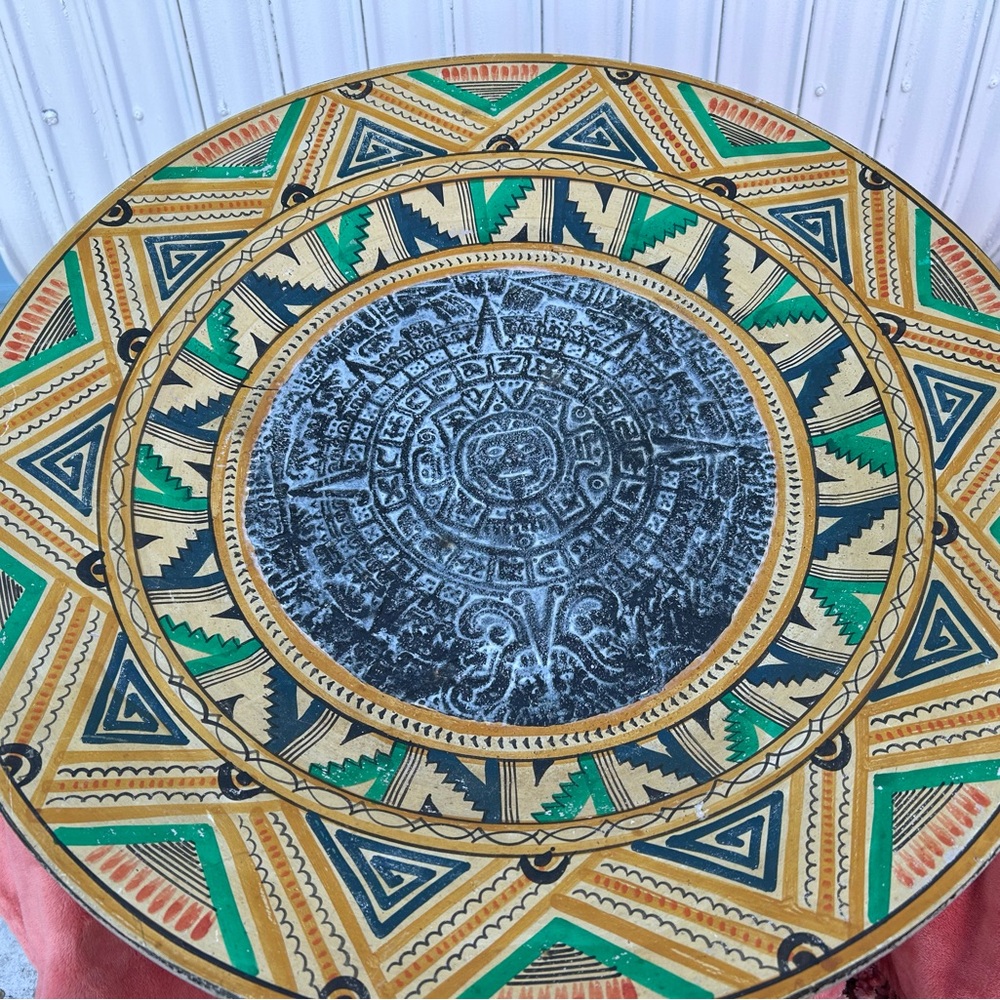 Aztec-Inspired Round Tabletop